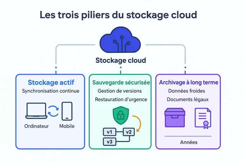 Stockage cloud, sauvegarde et archivage : trois besoins différents CommentCalculer.fr